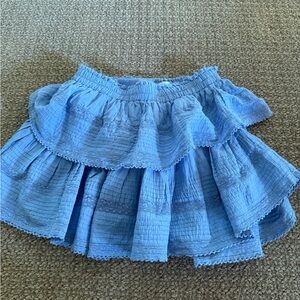 LOVESHACKFANCY NEVER WORNBlue Ruffled Women's Skirt